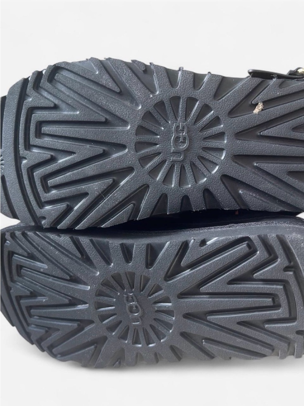 UGG Black Suede Clog Mules with Adjustable Buckle - Picture 6 of 7